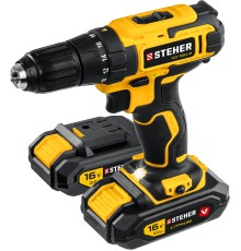 STEHER 16 В, 35 Н·м, 2 АКБ (2 А·ч), дрель-шуруповерт, кейс (CD-160-2) STEHER 16 В, 35 Н·м, 2 АКБ (2 А·ч), дрель-шуруповерт, кейс (CD-160-2)