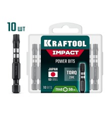 KRAFTOOL Impact TX 40, 50 мм, 10 шт, ударные биты (26195-40-50-S10)