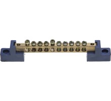 Шина СВЕТОЗАР нулевая на 2-х угловых изоляторах, макс. ток 100А, 5,2мм, 10 полюсов