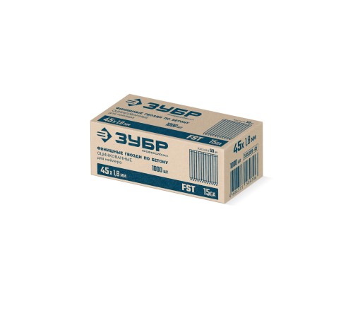 ЗУБР FST 45 х 1.8 мм, финишные гвозди по бетону оцинкованные, калибр 15GA, 1000 шт (305389-45)
