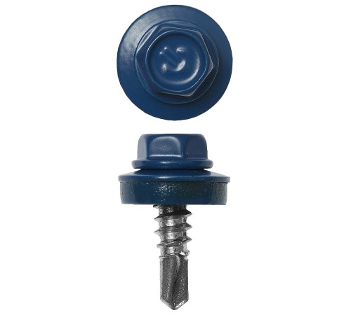 ЗУБР СКМ 5005, 25 х 5.5 мм, синий насыщ., 1800 шт (10,4 кг.), кровельный саморез, Профессионал (4-300310-55-025-5005)