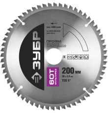 ЗУБР Мультирез, 200 х 30 мм, 60Т, пильный диск по алюминию, Профессионал (36853-200-30-60)