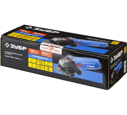 ЗУБР 1200 Вт, d125 мм, УШМ, регулировка оборотов, Профессионал (УШМ-П125-1200 ЭПСТ)