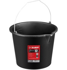 ЗУБР 12 л, высокопрочное с носиком, строительное пластиковое ведро (06093-12)