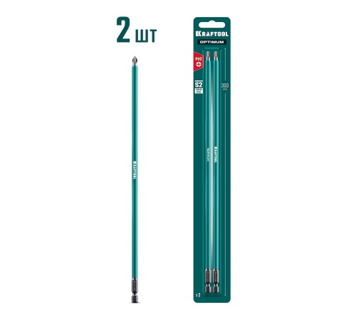 KRAFTOOL OPTIMUM PH 2, 300 мм, 2 шт, биты (26122-2-300-2)