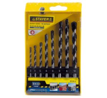 STAYER ProHammer, 8 шт: d 3-4-5-6-6-8-8-10 мм, набор сверл по бетону, Professional (2915-H8)