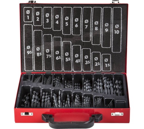 ЗУБР Техник, 370 шт, (1-10 мм), сталь Р4М2, класс В, мет.бокс, набор сверл по металлу (4-29605-H370-M)