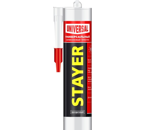 STAYER 260 мл, прозрачный, силиконовый, универсальный герметик (41213-2)