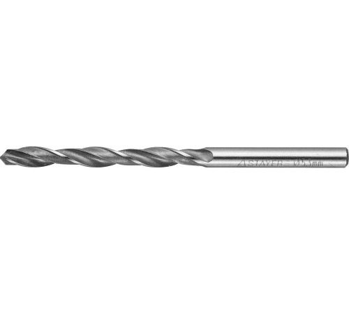 STAYER HSS-R, 5.3 х 86 мм, быстрорежущая сталь P6M5, сверло по металлу, Professional (29602-086-5.3)