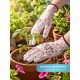 GRINDA COMFORT, L (9), садовые перчатки с прозрачным полиуретановым покрытием, розовые, 13 класс (11291-L)