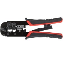 Кримпер для обжима разъемов RJ11, RJ12, RJ45, прорезиненные ручки 190 мм КУРС Кримпер для обжима разъемов RJ11, RJ12, RJ45, прорезиненные ручки 190 мм КУРС