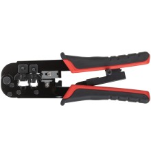 Кримпер для обжима разъемов RJ11, RJ12, RJ45, прорезиненные ручки 190 мм КУРС