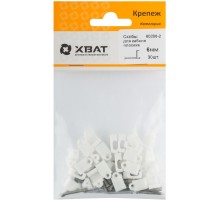 Скобы для кабеля плоские 6 мм  (фасовка 30 шт.)