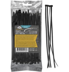 Хомуты нейлоновые для проводов, черные 100 шт., 2,5х150 мм MOS