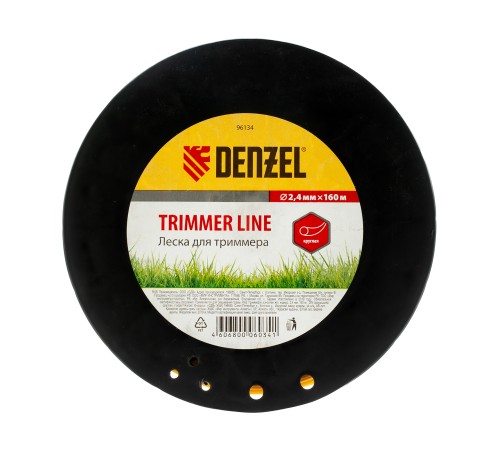 Леска для триммера круглая   2.4 мм, 160 м, на Din катушке Denzel