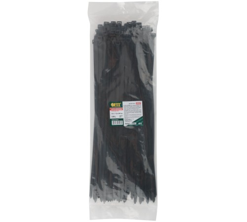 Хомуты нейлоновые для проводов, черные 100 шт.,  7,6х400 мм FIT РОС