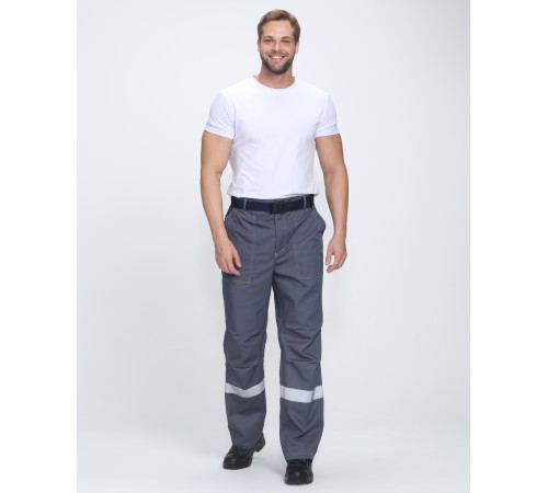 Костюм Фаворит-1 Премиум СОП (тк.Смесовая,240) брюки, т.серый/серый/красный