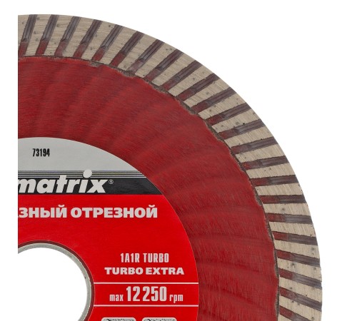 Диск алмазный, отрезной Turbo Extra, 125 х 22.2 мм, сухая резка Matrix Professional Диск алмазный, отрезной Turbo Extra, 125 х 22.2 мм, сухая резка Matrix Professional