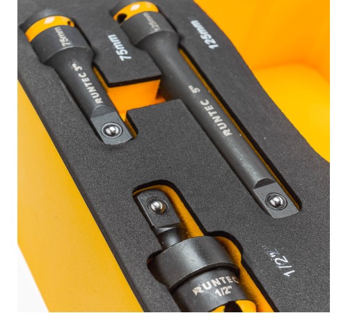 RUNTEC RT-ISPE53F Набор с пневмогайковертом, ударными головками и аксессуарами RUNTEC 1/2", 8-32 мм, CrMo в ложементе EVA, 53 предмета