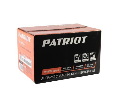 Аппарат сварочный инверторный PATRIOT WM 181 Smart Аппарат сварочный инверторный PATRIOT WM 181 Smart