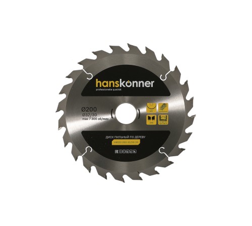 Диск пильный Hanskonner H9022-200-32/30-24 Диск пильный Hanskonner H9022-200-32/30-24