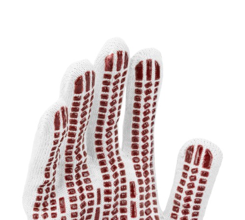 Перчатки трикотажные, х/б, ПВХ-гель Протектор, для точных работ, 13 класс Сибртех