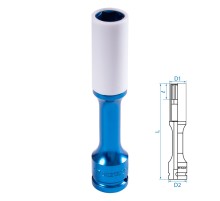 Головка торцевая ударная глубокая 1/2", 17 мм, тонкостенная, пластиковая защита KING TONY 495517MX