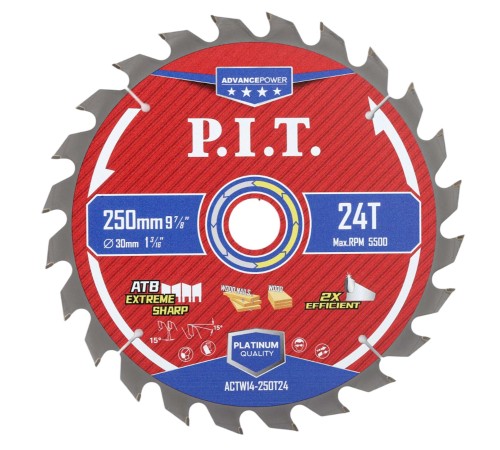 Диск пильный по дереву P.I.T. ACTW14-250T24