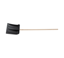 Лопата для уборки снега пластиковая, без планки, 350х350х1445 мм, деревянный черенок