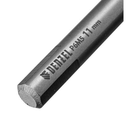 Сверло спиральное по металлу 11 х 195 мм, Р6М5, Golden Tip, удлиненное Denzel