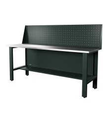 RUNTEC RTI20Z-NI-NI-P20-7016 Верстак серии Industrial, 2000 мм, оцинк, экран 500, серый RAL 7016