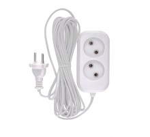 Удлинитель бытовой, без заземления, 5 м, 2 розетки, 6 А, серия УХ6 Denzel