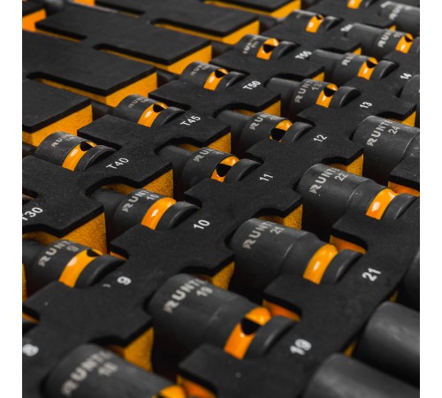 RUNTEC RT-ISPE53F Набор с пневмогайковертом, ударными головками и аксессуарами RUNTEC 1/2", 8-32 мм, CrMo в ложементе EVA, 53 предмета