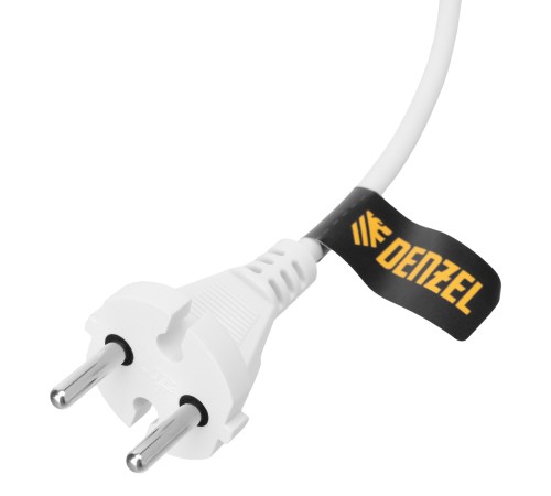 Шнур сетевой Energy Series, ПВС, 1,5 м, 2 x 1 мм, с неразборной вилкой, белый, Denzel Шнур сетевой Energy Series, ПВС, 1,5 м, 2 x 1 мм, с неразборной вилкой, белый, Denzel
