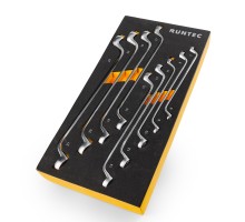 RUNTEC RT-WBE9F Набор ключей накидных 75° RUNTEC CrV 6x7-21x23 мм в ложементе EVA, 9 предметов