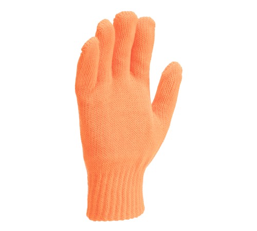 Перчатки трикотажные, акрил, двойные, оранжевый, двойная манжета Сибртех