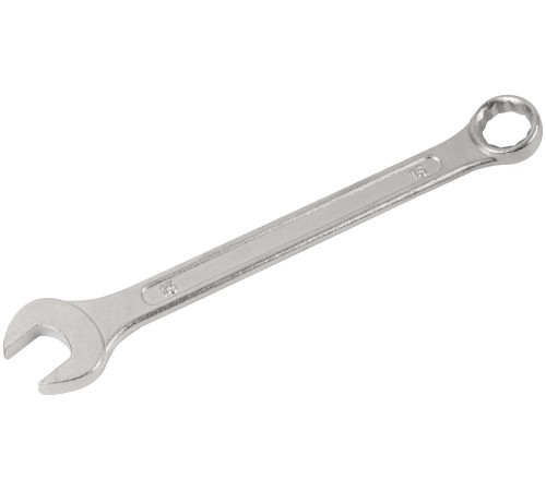 Ключ комбинированный "Хард", хромированное покрытие 15 мм FIT IT Ключ комбинированный "Хард", хромированное покрытие 15 мм FIT IT