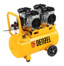 Компрессор безмасляный, малошумный DLS 2200/50, 2200 Вт, 2x1100, 50 л, 380 л/мин Denzel
