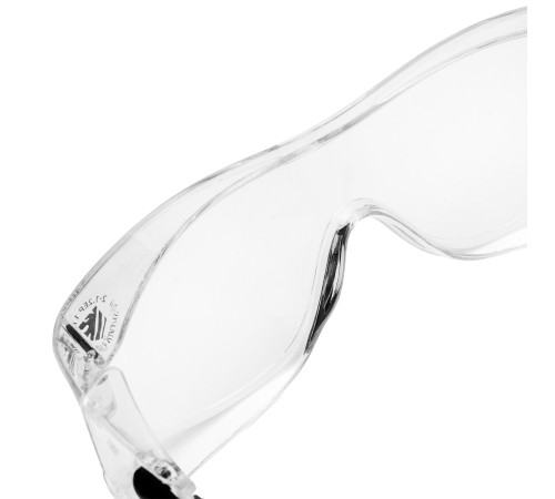 Очки защитные открытые, поликарбонатные, увеличенная прозрачная линза,  регулируемые дужки Denzel