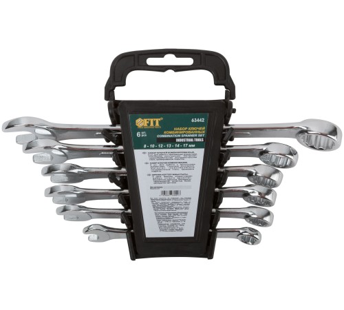 Ключи комбинированные в пластиковом держателе "Модерн", набор 6 шт. ( 8-17 мм ) FIT IT Ключи комбинированные в пластиковом держателе "Модерн", набор 6 шт. ( 8-17 мм ) FIT IT
