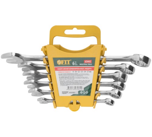 Ключи комбинированные в пластиковом держателе "Модерн", набор 6 шт. ( 8-17 мм ) FIT IT Ключи комбинированные в пластиковом держателе "Модерн", набор 6 шт. ( 8-17 мм ) FIT IT