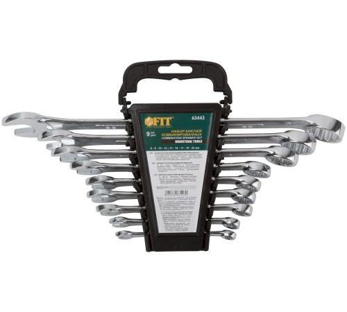 Ключи комбинированные в пластиковом держателе "Модерн", набор 9 шт. ( 6-22 мм ) FIT IT Ключи комбинированные в пластиковом держателе "Модерн", набор 9 шт. ( 6-22 мм ) FIT IT