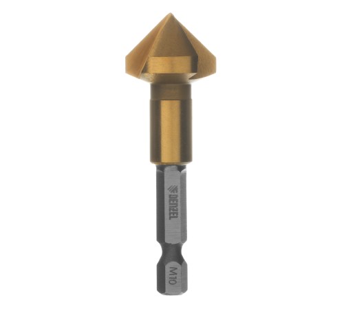 Зенковка конусная под М10, HSS, по металлу, цилиндрический хвостовик// Denzel