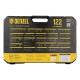Набор инструментов, 1/2", 1/4", CrV, S2, пластиковый кейс, 122 предмета Denzel
