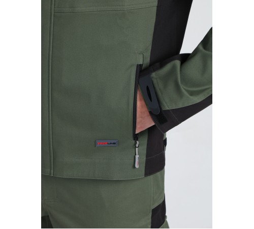 Костюм ProfLineLeader-1 (тк.Хлопок/Спандекс,260) брюки, хаки/черный