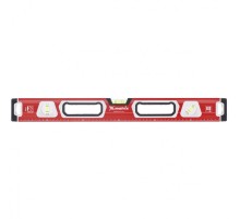 Уровень алюминиевый, магнит, фрезерованный, 3 глазка (1 зеркальный) двухкомпонентные рукоятки, 1200 мм Matrix