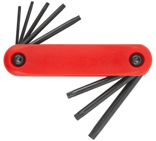Ключи TORX 8 шт. CrV Т9-Т40 складные, пластиковый держатель FIT IT Ключи TORX 8 шт. CrV Т9-Т40 складные, пластиковый держатель FIT IT
