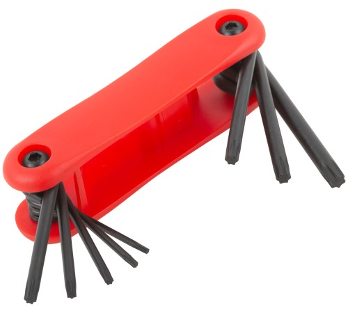 Ключи TORX 8 шт. CrV Т9-Т40 складные, пластиковый держатель FIT IT Ключи TORX 8 шт. CrV Т9-Т40 складные, пластиковый держатель FIT IT