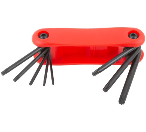 Ключи TORX 8 шт. CrV Т9-Т40 складные, пластиковый держатель FIT IT Ключи TORX 8 шт. CrV Т9-Т40 складные, пластиковый держатель FIT IT