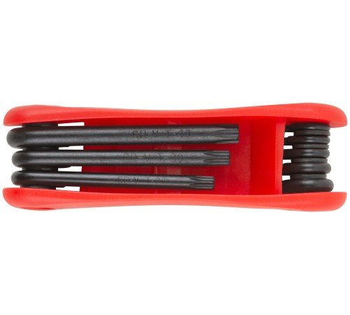 Ключи TORX 8 шт. CrV Т9-Т40 складные, пластиковый держатель FIT IT Ключи TORX 8 шт. CrV Т9-Т40 складные, пластиковый держатель FIT IT